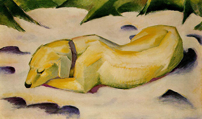 Dog Lying in the Snow Franz Marc